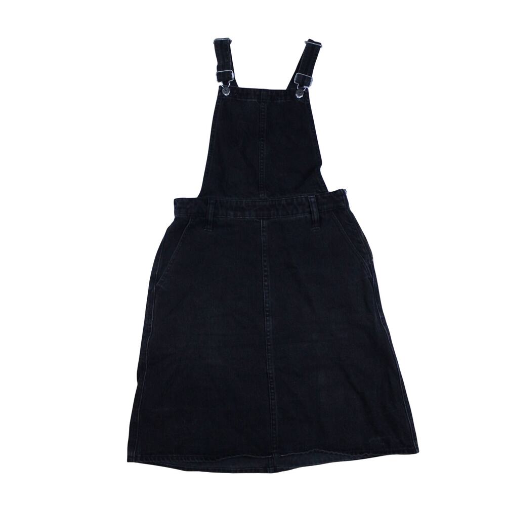 Madewell Denim jumper dress overall black short sz S e9013